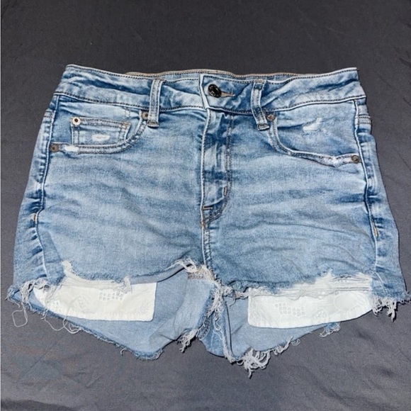 American Eagle Distressed Jean Shorts size 4 - Picture 1 of 5